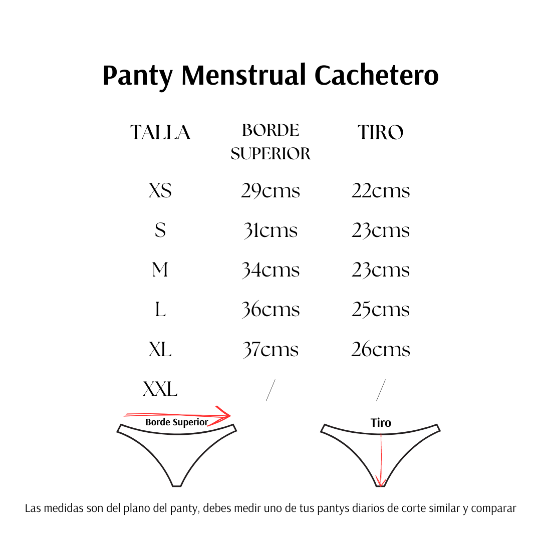 Pack x 3 Pantys Menstruales Cachetero Flujo Moderado