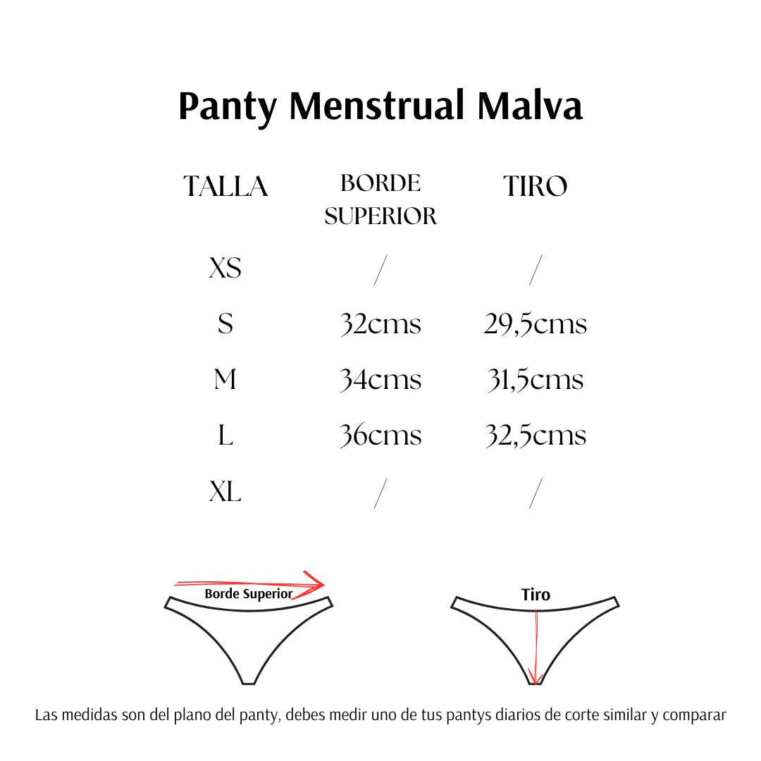 Panty Menstrual Malva - Flujo abundante Tiro alto